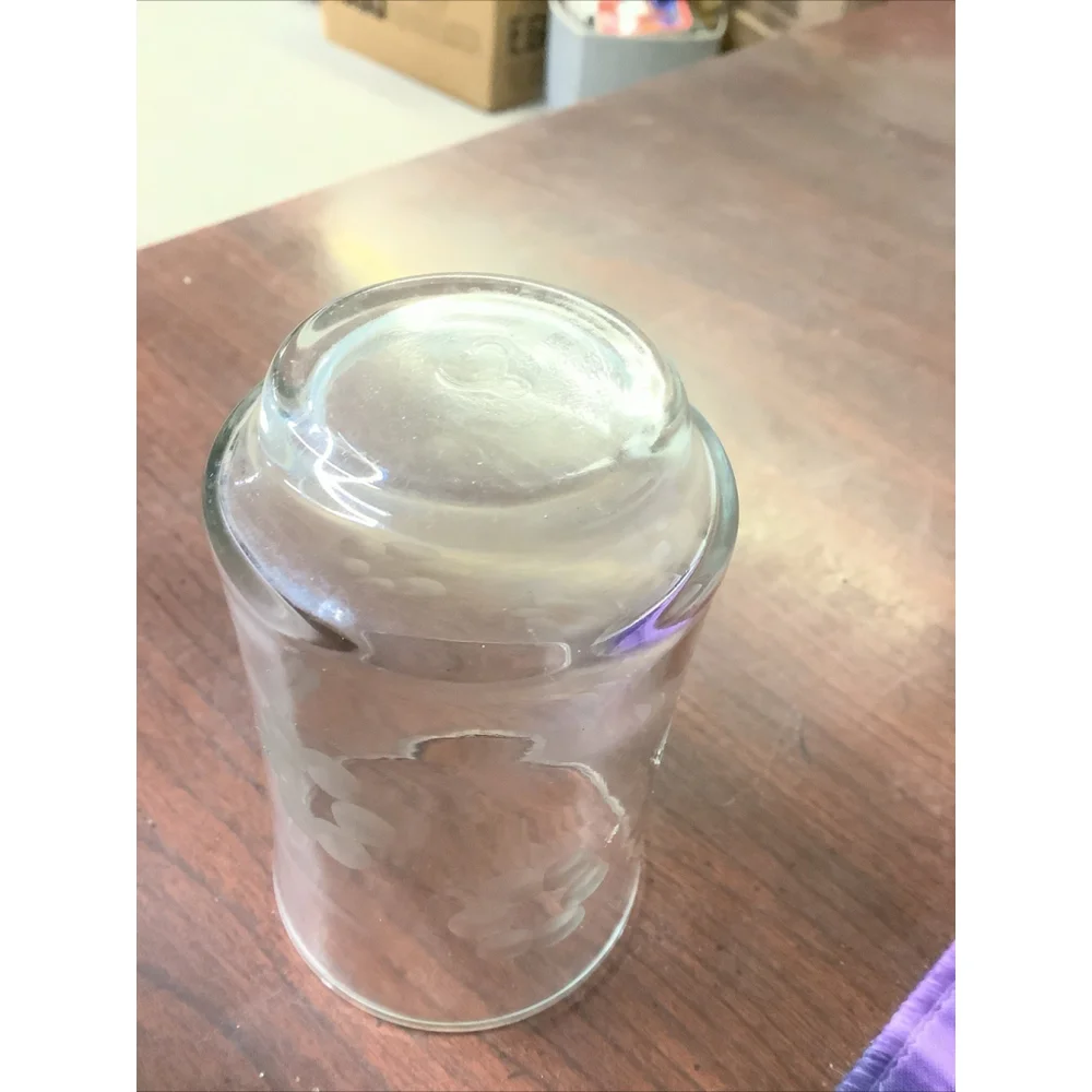Vtg Libbey Clear Glass Tumbler Juice Floral Dot Drinking Glasse